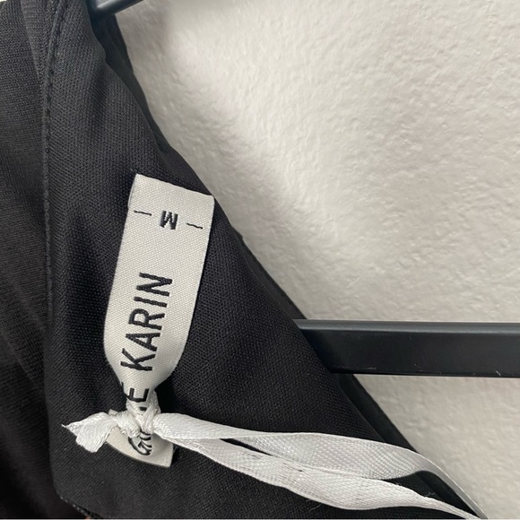 Grace Karin Black Long Sleeve V- Neck Dress Medium - Picture 6 of 9